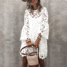 Load image into Gallery viewer, Elegant Lace Round Neck Mini Dress