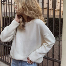 Load image into Gallery viewer, Pure Color Knitted Casual Pullover Sweater