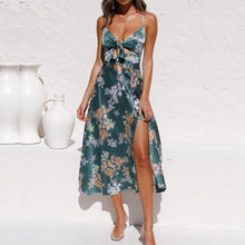 Load image into Gallery viewer, Floral Printed Bow Design Maxi Dress