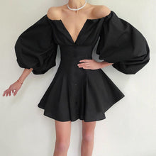Load image into Gallery viewer, Elegant Puff Sleeve Off-Shoulder Dress