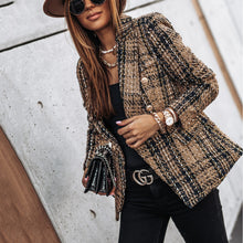 Load image into Gallery viewer, Classic Long Sleeved Plaid blazer Coat