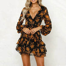 Load image into Gallery viewer, Fashion Floral Print Long Sleeve Dress