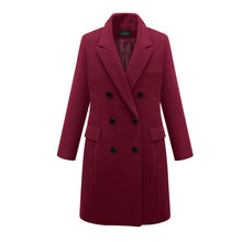 Load image into Gallery viewer, Double-Breasted Woolen Coat