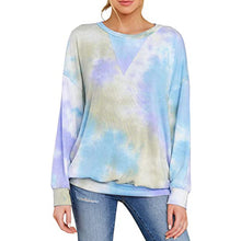 Load image into Gallery viewer, Tie Dye Round Neck Long Sleeve Tops