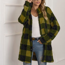 Load image into Gallery viewer, Contrast Plaid Long Cardigan