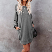 Load image into Gallery viewer, Long Sleeve Spliced Pullover T-shirt Dress