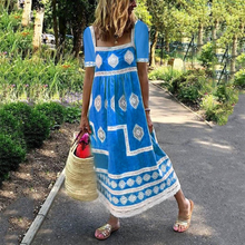 Load image into Gallery viewer, Bohemia Style Short Sleeve Maxi Dress
