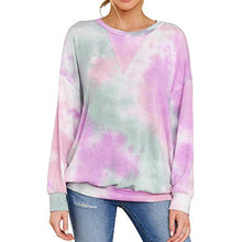 Load image into Gallery viewer, Tie Dye Round Neck Long Sleeve Tops