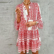 Load image into Gallery viewer, V-Neck Print Dress