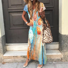 Load image into Gallery viewer, Printed Casual Loose Short Sleeve Dress