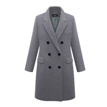 Load image into Gallery viewer, Double-Breasted Woolen Coat