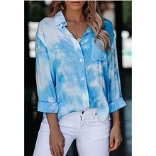 Load image into Gallery viewer, Gradient Tie-dye Buttoned Shirt Tops