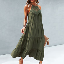 Load image into Gallery viewer, Solid Color halterneck Maxi Dress