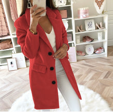Load image into Gallery viewer, Fashion Lapel Long Sleeve Woolen Coat