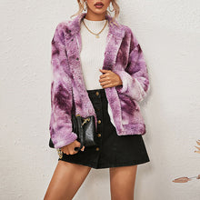 Load image into Gallery viewer, Tie-dye Printed Double-sided Plush Loose Casual Jacket Coat