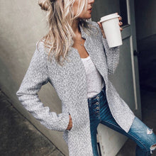 Load image into Gallery viewer, Slim Long Sleeve Woolen Coat