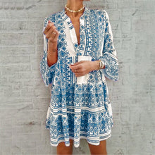Load image into Gallery viewer, V-Neck Print Dress