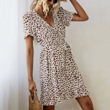 Load image into Gallery viewer, V-Neck Ruffle Print Dress