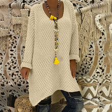 Load image into Gallery viewer, Solid Color Irregular Hem Loose Long Sweater