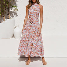 Load image into Gallery viewer, Fashion Halter print Sleeveless Vacation Maxi Dress