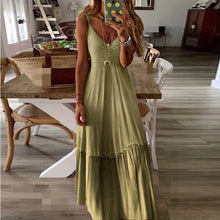 Load image into Gallery viewer, Casual V-Neck Gradient Color Maxi Dress