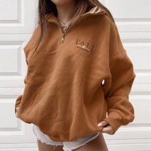 Load image into Gallery viewer, Zip Stand Collar Loose Sweatshirt