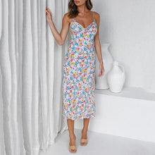Load image into Gallery viewer, Elegant Floral Printed Sleeveless Maxi Dress