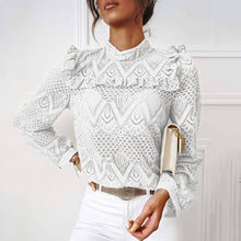 Load image into Gallery viewer, Elegant Lace Pleated Stitching Top