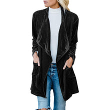 Load image into Gallery viewer, Gold Velvet Mid-length Trench Coat