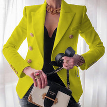 Load image into Gallery viewer, Solid Double-Breasted Slim-Fit Blazer Coat