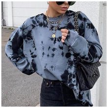 Load image into Gallery viewer, Round Neck Tie-dye Loose Women's Hoodie
