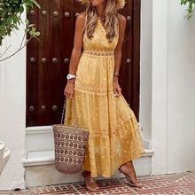 Load image into Gallery viewer, Elegant V-Neck Chiffon Maxi Dress