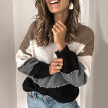 Load image into Gallery viewer, Round Neck Knitted Pullover Sweater