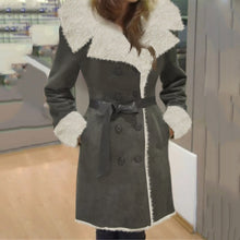Load image into Gallery viewer, Long Sleeve Lapel Long Plush Coat