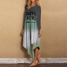 Load image into Gallery viewer, Fashion Gradient Letter Printed Casual Maxi Dress