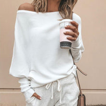 Load image into Gallery viewer, Elegant Off-Shoulder Long Sleeve Sweater Shirt
