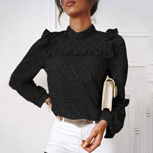 Load image into Gallery viewer, Elegant Lace Pleated Stitching Top