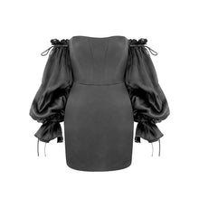 Load image into Gallery viewer, Off Shoulder Lantern Sleeve Bodycon Dress