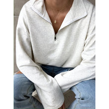 Load image into Gallery viewer, Casual Lapel Zipper Loose Solid Basic Sweatshirt