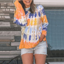 Load image into Gallery viewer, Tie-dye Long-sleeved Round Neck Sweatshirt