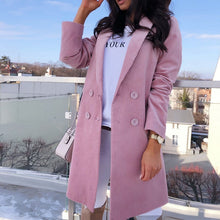 Load image into Gallery viewer, Solid Double-Breasted Slim Lapel Coat