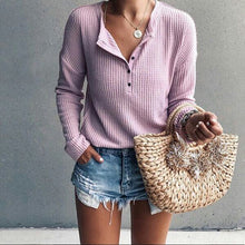 Load image into Gallery viewer, Solid Color Round neck Long Sleeve T-shirt