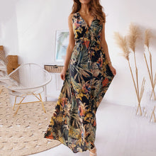 Load image into Gallery viewer, V-Neck Floarl Print Vacation Maxi Dress