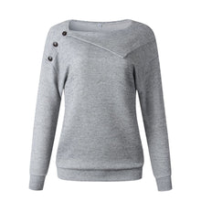 Load image into Gallery viewer, Round Neck Button Thick Knitted Sweatshirt