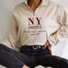 Load image into Gallery viewer, Fashion Zipper Letter Printing Sweatshirt