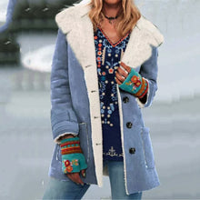 Load image into Gallery viewer, Mid-Length Plush Lapel With Pockets Coat