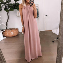 Load image into Gallery viewer, Elegant Halter Solid Color Maxi Dress
