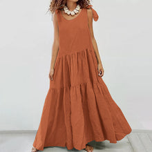 Load image into Gallery viewer, Sling Cotton And Linen Casual Maxi Dress
