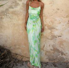 Load image into Gallery viewer, Tie-Dye Cross-Cut Backless Bodycon Maxi Dress
