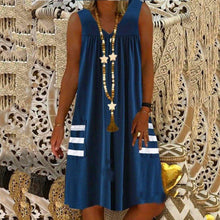 Load image into Gallery viewer, Striped Pocket Sleeveless Dress